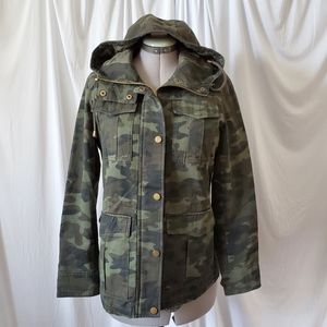 Lucky Brand Camo Army Green Hooded Jacket NWT